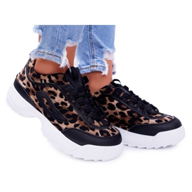 NFR Damen Sport Schwarz Schuhe Leopard Faquundo braun mehrfarbig