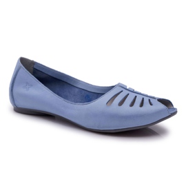 Damen Ballerinas Maciejka Leder Hellblau 03497-33