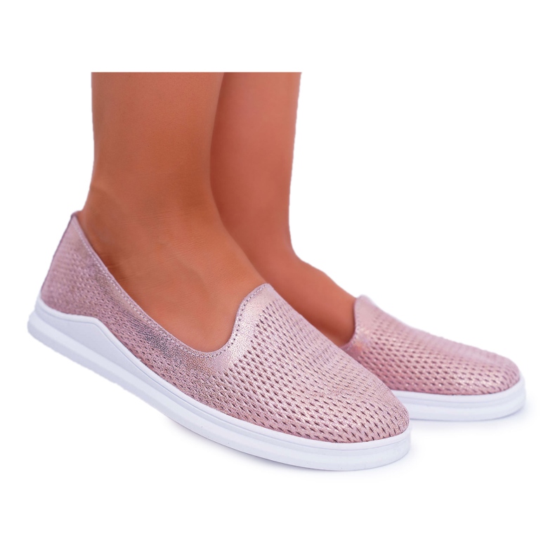 S.Barski Damen Brogues Leder Slip-On Lordsy Pink Lordi rosa
