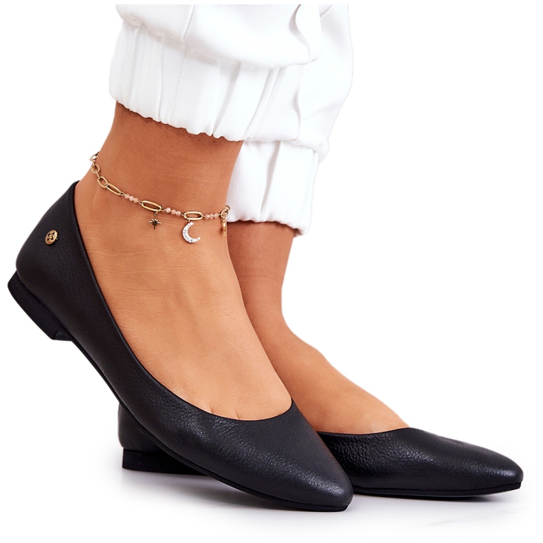 Maciejka Leder Schwarz Damen Ballerinas 04100