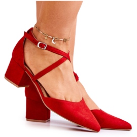 PS1 Damen Pumps mit Absatz in Spitz Rot Cosmo