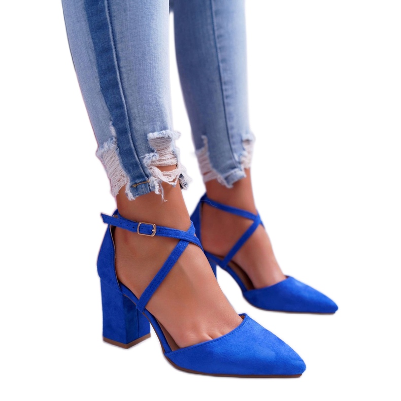 PS1 Damen Pumps mit Absatz in Spitz Cornflower Cosmo blau