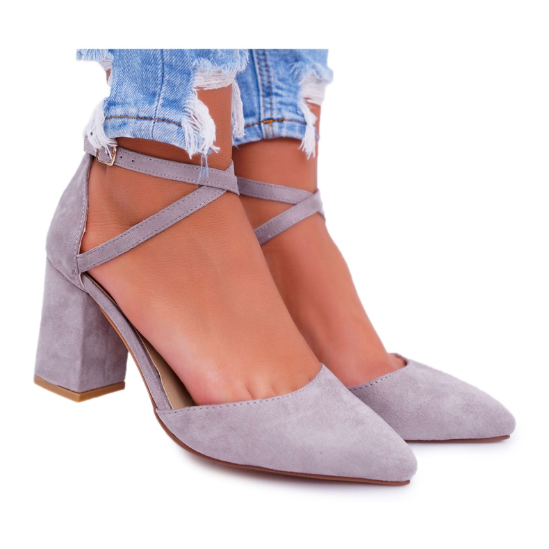 PS1 Damen Pumps mit Absatz in Spitzgrau Cosmo