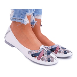 Damen Ballerinas Maciejka Leder Weiß 01358