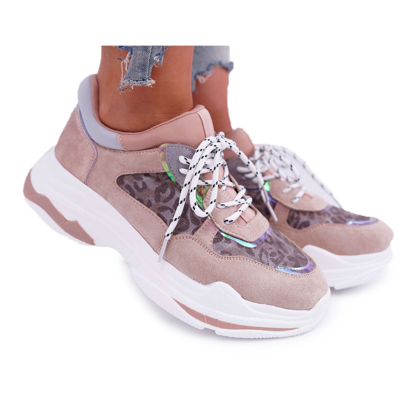 FC1 Damen Sportschuhe Hohe Sohle Rosa Cabana