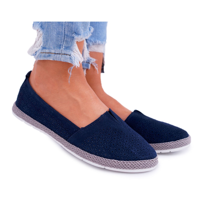 S.Barski Damen Espadrilles Wildleder Marineblau Bimbo navy blau