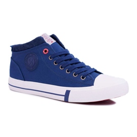 Herren Sneakers High Cross Jeans Stoff Marineblau DD1R4057