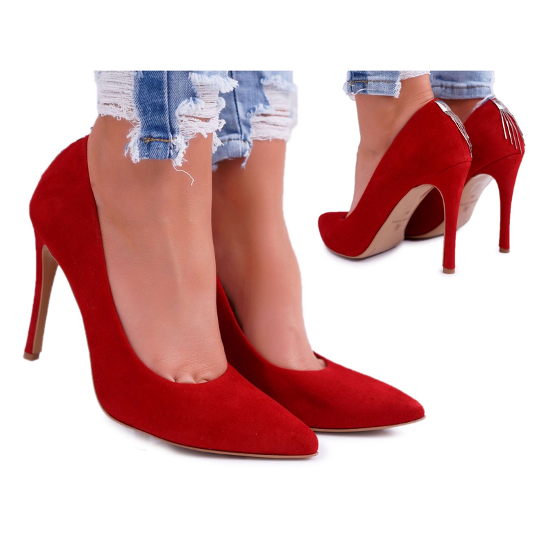 Damen Stilettos Laura Messi 1727 Wildleder Red Valentine rot