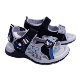 FRROCK Kinder Jugend Jungen Sandalen mit Klettverschluss Schwarz Reksio