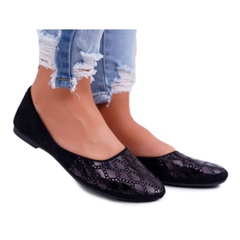 EVE Damen Wildleder Schwarz Merante Ballerinas