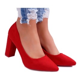 SEA Damen Pumps mit Absatz Wildleder Red Raspberry rot