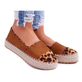 Damen Espadrilles Camel Platform Ringer braun