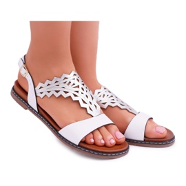 Damen Sandalen Flach Sergio Leone SK011 Weiß Lirielle