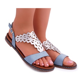 Damen Sandalen Flach Sergio Leone SK011 Blau Lirielle