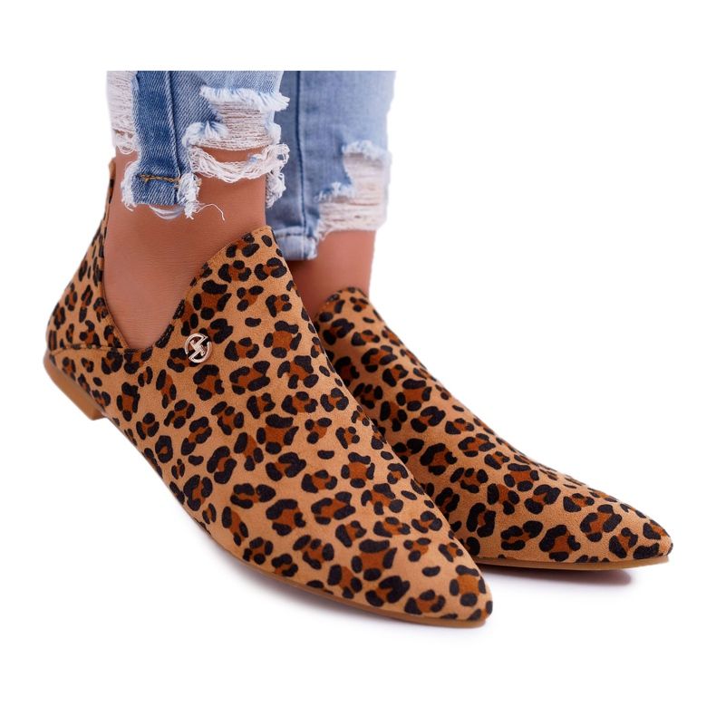Lu Boo Stiefel mit Ausschnitten Leopard Chelsea braun