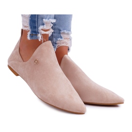 Lu Boo Stiefel mit Ausschnitten Chelsea-Beige