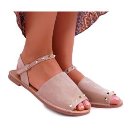 Damen Sandalen Lu Boo Wildleder Beige Silena