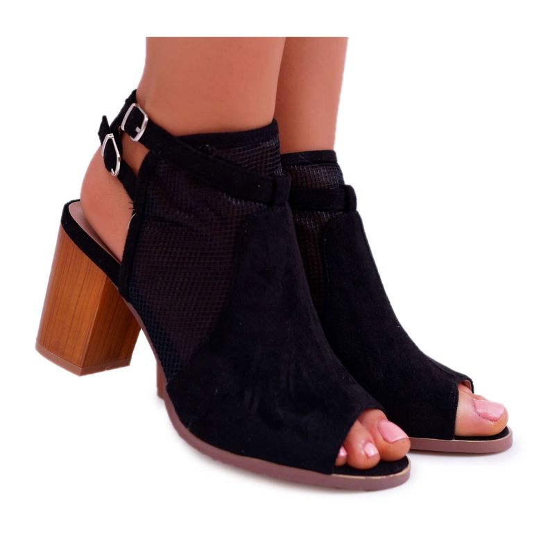 EVE Damen Sandalen Wildleder Schwarz Thido