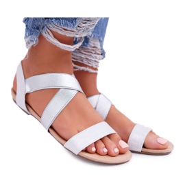 EVE Elegante Damen Sandalen Silber Carme grau