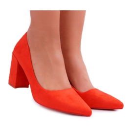 SEA Pumps für Damen mit Absatz Wildleder Orange Neshka