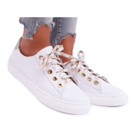 Nicole Damen Leder Sneakers Weiß Viss
