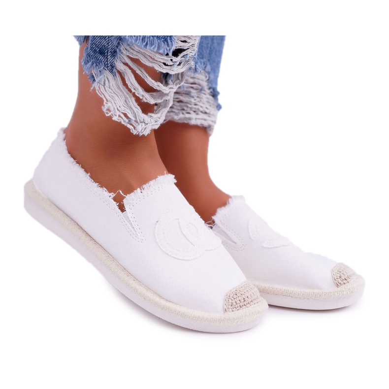 PS1 Damen Espadrilles Weiß Flaure