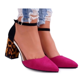 PS1 Damen Pumps mit Absatz Leopard Fuchsia Ferri braun schwarz rosa mehrfarbig