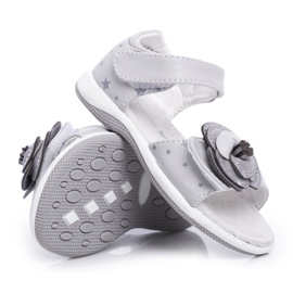 EVE Kindersandalen mit Klettverschluss für Mädchen Grau Flamenco