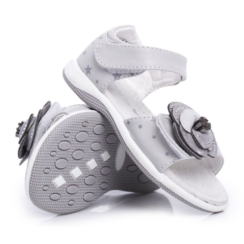 EVE Kindersandalen mit Klettverschluss für Mädchen Grau Flamenco