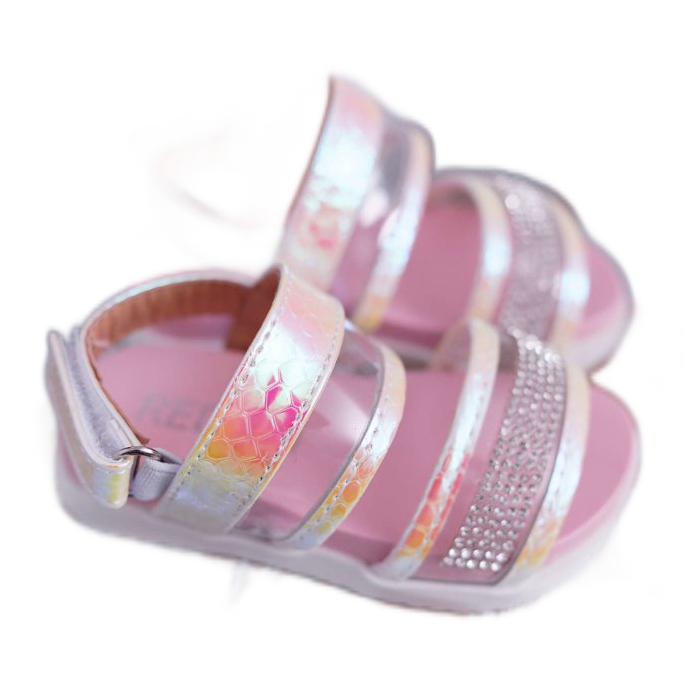 FRROCK Kindersandalen mit Klettverschluss für Mädchen Matylda rosa