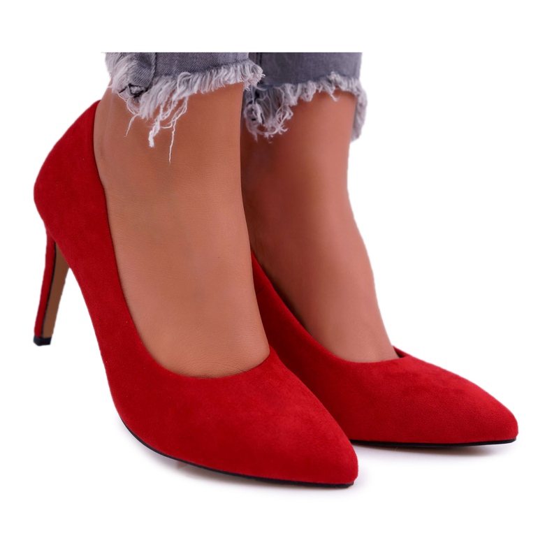 EVE Damen Stilettos Wildleder In Spitz Rot Kiss Me