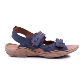 Mario Boschetti Herren Sandalen aus Leder Marineblau Lop
