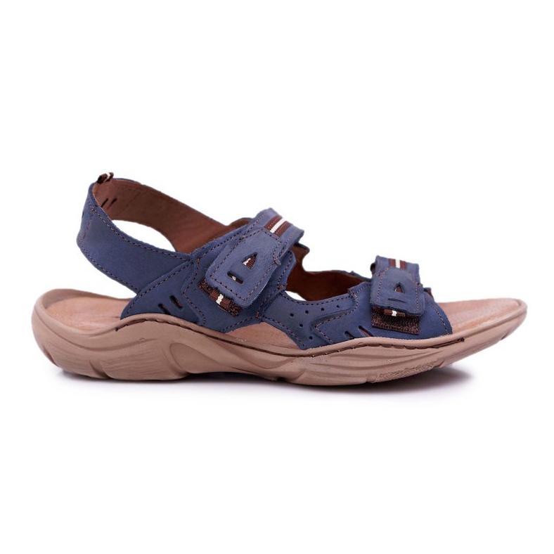 Mario Boschetti Herren Sandalen aus Leder Marineblau Lop navy blau