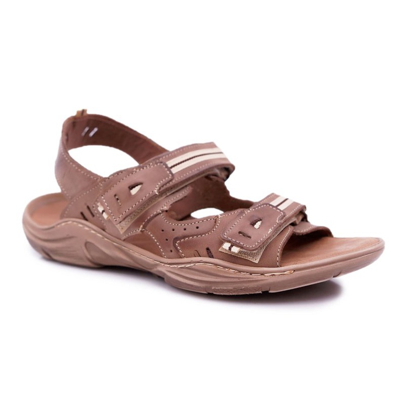 Mario Boschetti Leder Herren Sandalen Brown Lop braun