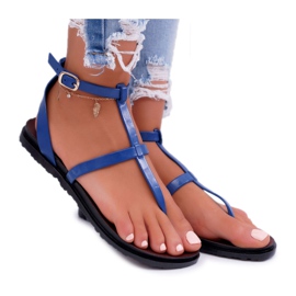 Lu Boo Sandalen Römerinnen, Japanisches Lento Marineblau