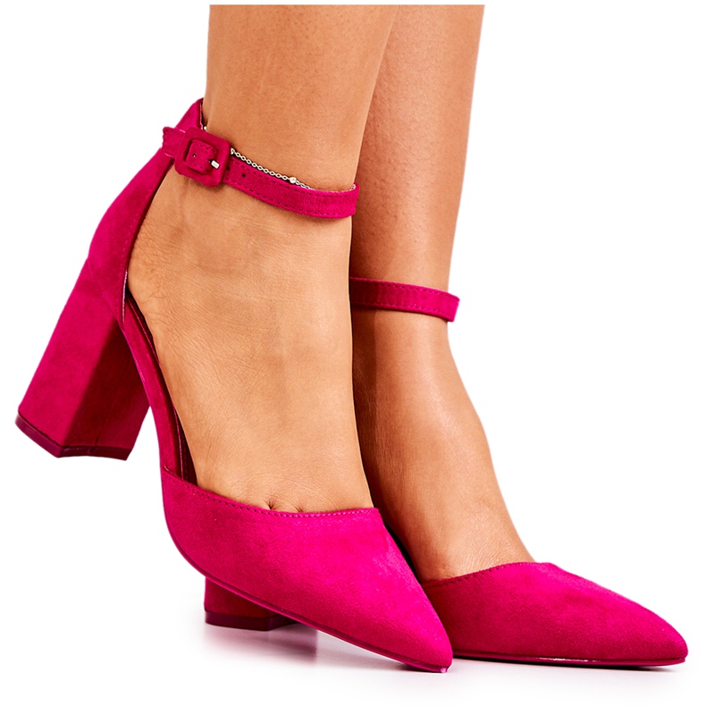SEA Damen Pumps mit Absatz Wildleder Fuchsia Harye rosa