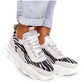 Damen Sportschuhe Lu Boo Dicke Sohle Grau Taste It!