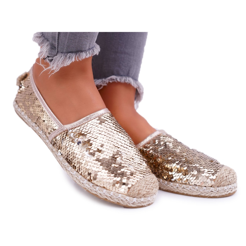 Damen Espadrilles Lu Boo Gold Pailletten Destino golden