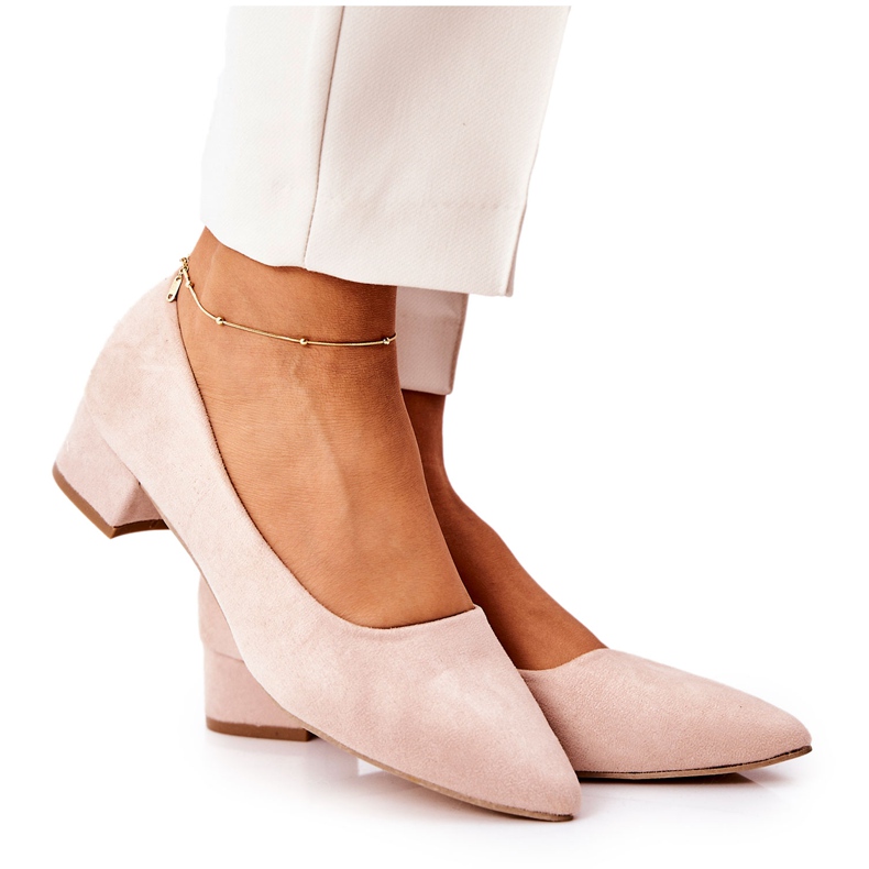 PS1 Klassische Damen Pumps Wildleder Beige Rheya