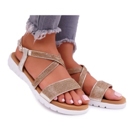 Damen Sandalen Lu Boo Mit Cubic Zirkonia 406-5 Gold Stella golden