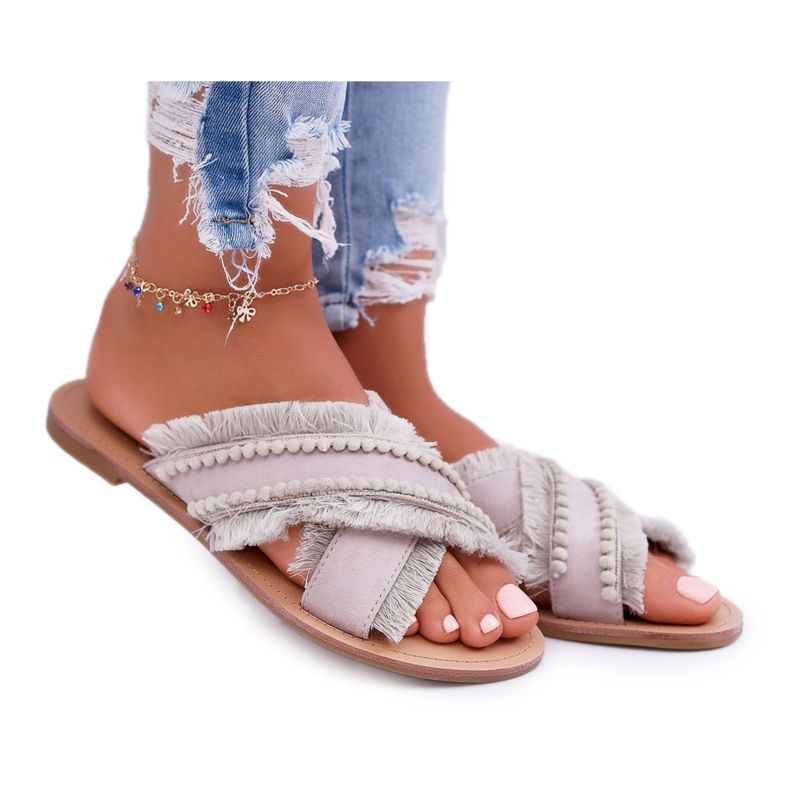 Damen Material Hausschuhe Vices 7269 Beige Jamen