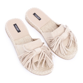 Beige Boho Vices 8458 Hausschuhe für Damen