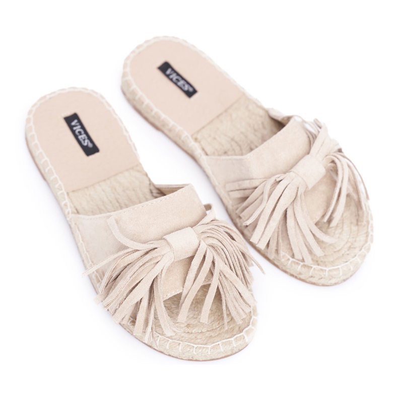 Beige Boho Vices 8458 Hausschuhe für Damen