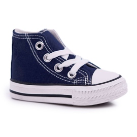 FRROCK Klassische hohe Sneakers für Kinder Marineblau Filemon