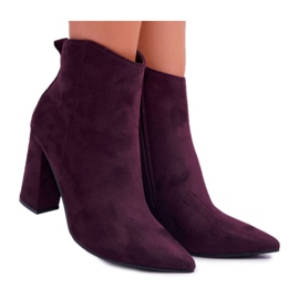 EVE Damenstiefel mit Absatz aus Spitz Wildleder Violett Summe lila
