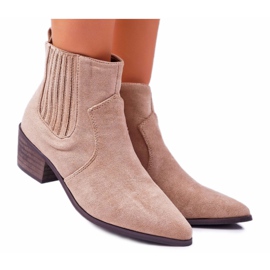 Damenstiefel mit flachem Absatz Beige Umberco