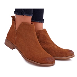 Nicole Damenstiefel mit flachem Absatz Frühlingsleder Brown Madness braun