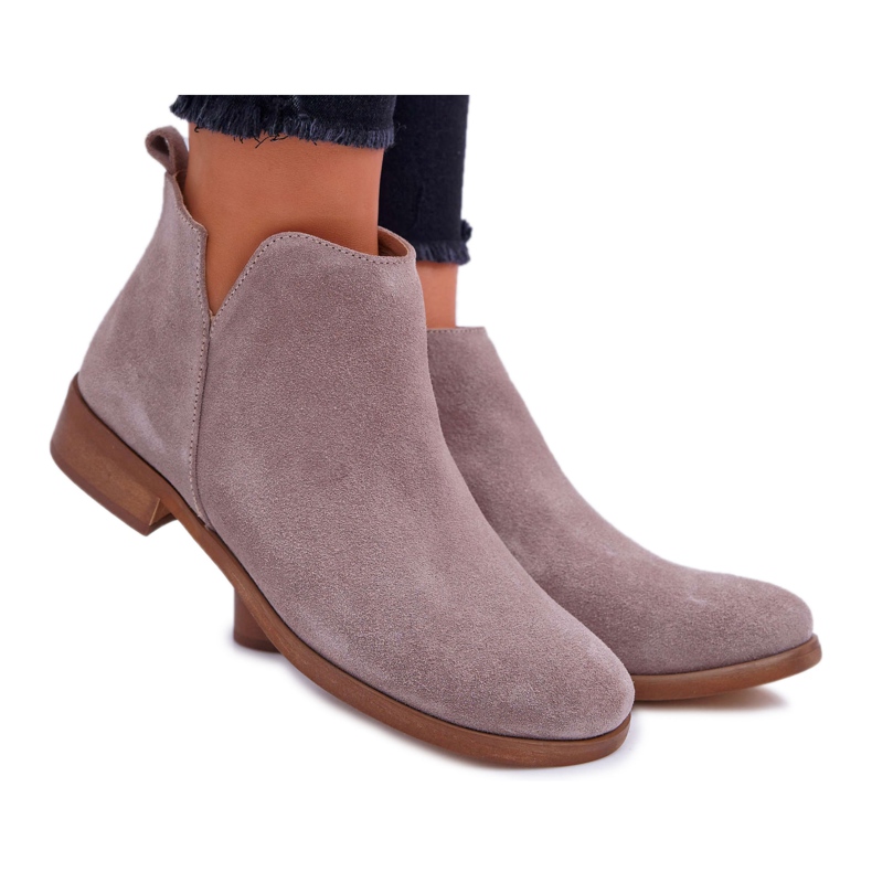 Nicole Damenstiefel mit flachem Absatz Frühlingsleder Cappuccino Madness beige
