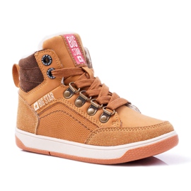 Kinder Jungenschuhe Sneakers Big Star Schaffell Camel EE374085 braun