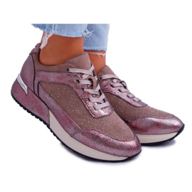 Sportschuhe für Damen Beige Sergio Leone Ondar braun rosa